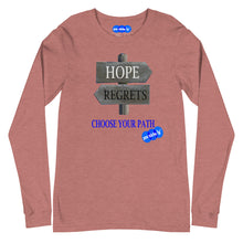Load image into Gallery viewer, HOPE REGRET CHOOSE - YOUNICHELY - Unisex Long Sleeve Tee
