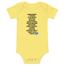 Load image into Gallery viewer, GOOD LOOKS OR BRAINS - YOUNICHELY - Baby short sleeve one piece
