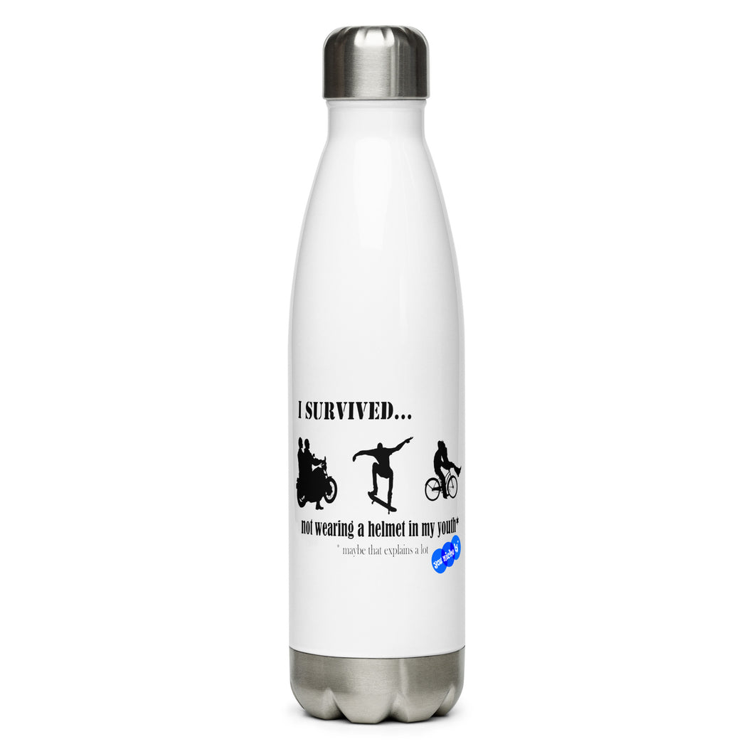 I SURVIVED...NO HELMET - YOUNICHELY - Stainless Steel Water Bottle