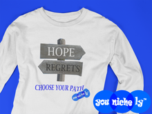 Load image into Gallery viewer, HOPE REGRET CHOOSE - YOUNICHELY - Unisex Long Sleeve Tee
