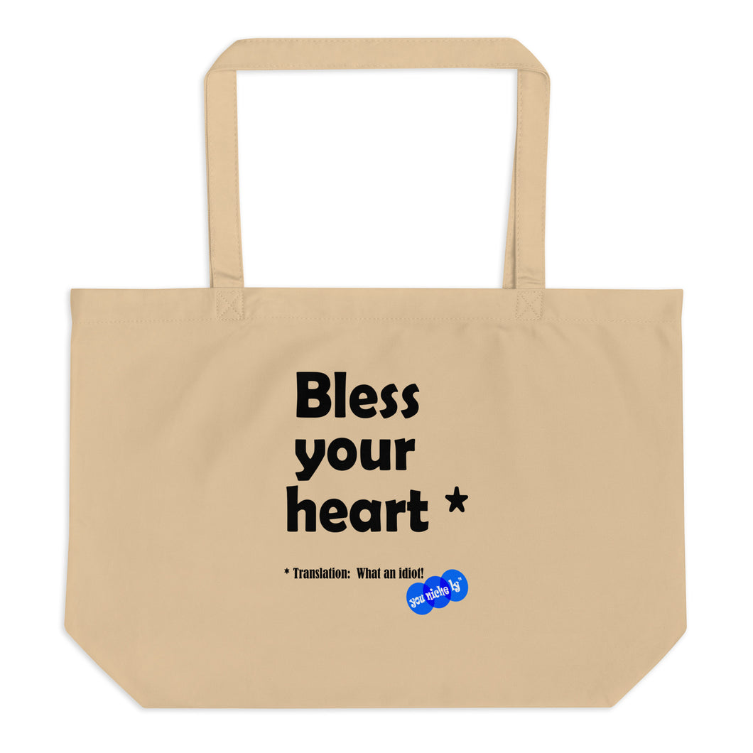 BLESS YOUR HEART - YOUNICHELY - Large organic tote bag