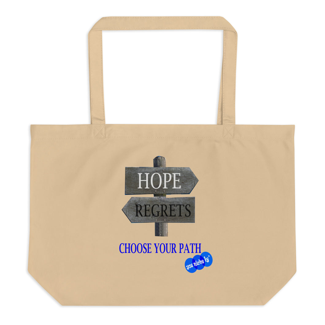 HOPE REGRET CHOOSE - YOUNICHELY - Large organic tote bag