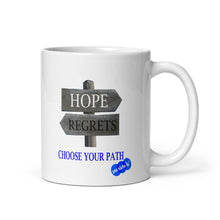 Load image into Gallery viewer, HOPE REGRET CHOOSE - YOUNICHELY - White glossy mug
