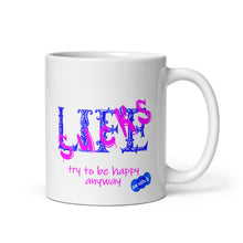 Load image into Gallery viewer, LIFE SUCKS - YOUNICHELY - White glossy mug
