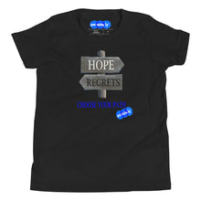 Load image into Gallery viewer, HOPE REGRET CHOOSE - YOUNICHELY - Youth Short Sleeve T-Shirt
