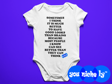 Load image into Gallery viewer, GOOD LOOKS OR BRAINS - YOUNICHELY - Baby short sleeve one piece
