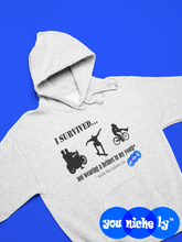 Load image into Gallery viewer, I SURVIVED...NO HELMET - YOUNICHELY - Unisex Hoodie
