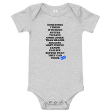Load image into Gallery viewer, GOOD LOOKS OR BRAINS - YOUNICHELY - Baby short sleeve one piece
