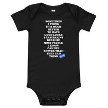 Load image into Gallery viewer, GOOD LOOKS OR BRAINS - YOUNICHELY - Baby short sleeve one piece

