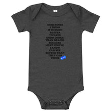 Load image into Gallery viewer, GOOD LOOKS OR BRAINS - YOUNICHELY - Baby short sleeve one piece
