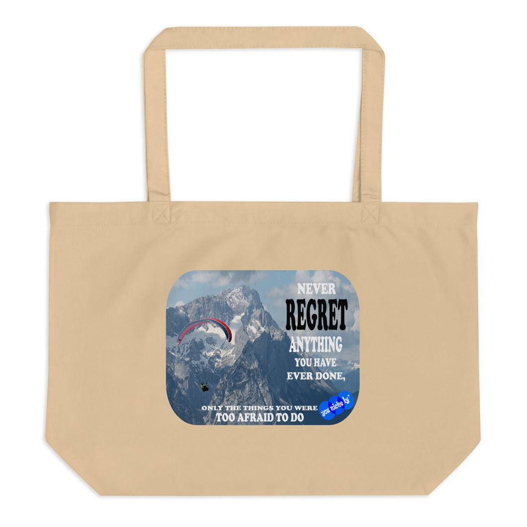 NEVER REGRET - YOUNICHELY - Large organic tote bag