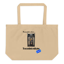 Load image into Gallery viewer, REMEMBER WHEN...MOBILE PHONE - YOUNICHELY Large organic tote bag
