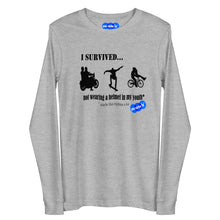 Load image into Gallery viewer, I SURVIVED... NO HELMET - YOUNICHELY -Unisex Long Sleeve Tee
