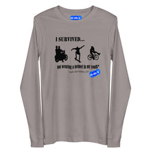 Load image into Gallery viewer, I SURVIVED... NO HELMET - YOUNICHELY -Unisex Long Sleeve Tee
