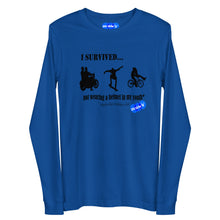 Load image into Gallery viewer, I SURVIVED... NO HELMET - YOUNICHELY -Unisex Long Sleeve Tee
