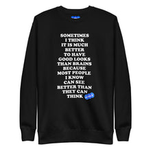 Load image into Gallery viewer, GOOD LOOKS OR BRAINS?  - YOUNICHELY - Unisex Premium Sweatshirt

