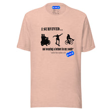 Load image into Gallery viewer, I SURVIVED...NO HELMET - YOUNICHELY - Unisex t-shirt
