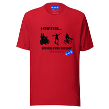 Load image into Gallery viewer, I SURVIVED...NO HELMET - YOUNICHELY - Unisex t-shirt
