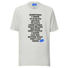 Load image into Gallery viewer, GOOD LOOKS OR BRAINS - YOUNICHELY - Unisex t-shirt
