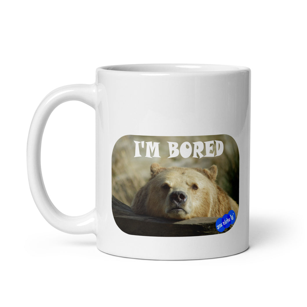 BORED - YOUNICHELY - White glossy mug