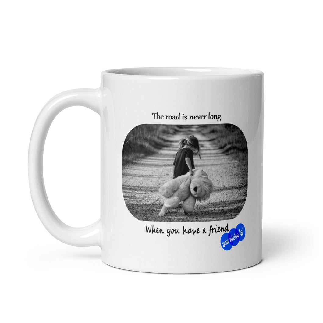 LONG ROAD - YOUNICHELY - White glossy mug