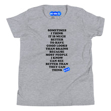 Load image into Gallery viewer, GOOD LOOKS OR BRAINS? - YOUNICHELY - Youth Short Sleeve T-Shirt
