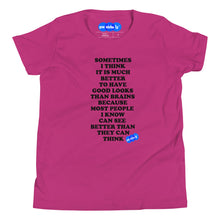 Load image into Gallery viewer, GOOD LOOKS OR BRAINS? - YOUNICHELY - Youth Short Sleeve T-Shirt
