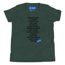 Load image into Gallery viewer, GOOD LOOKS OR BRAINS? - YOUNICHELY - Youth Short Sleeve T-Shirt
