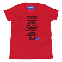 Load image into Gallery viewer, GOOD LOOKS OR BRAINS? - YOUNICHELY - Youth Short Sleeve T-Shirt
