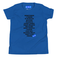 Load image into Gallery viewer, GOOD LOOKS OR BRAINS? - YOUNICHELY - Youth Short Sleeve T-Shirt
