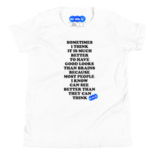 Load image into Gallery viewer, GOOD LOOKS OR BRAINS? - YOUNICHELY - Youth Short Sleeve T-Shirt
